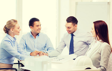 Image showing happy team of architects and designers in office