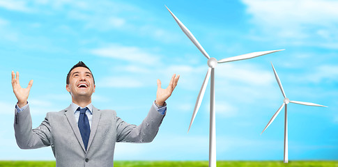 Image showing happy laughing businessman in suit