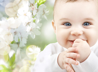 Image showing closeup of happy baby boy or girl