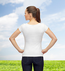 Image showing woman in blank white t-shirt