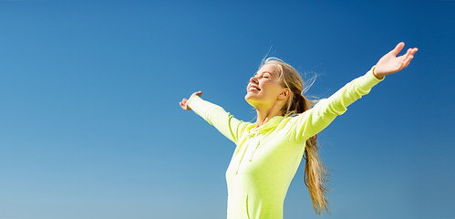 Image showing woman doing sports outdoors