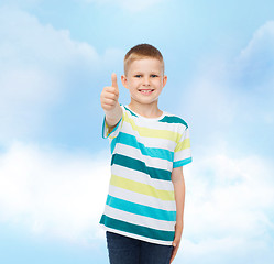 Image showing little boy in casual clothes with arms crossed