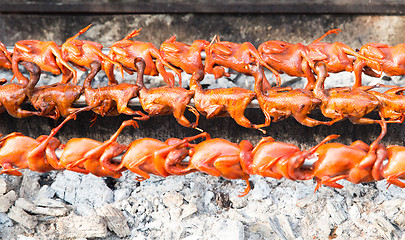 Image showing quail grill on street market