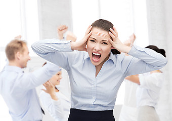 Image showing angry screaming businesswoman