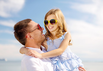 Image showing happy father and child girl having fun outdoors