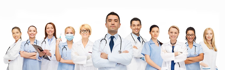 Image showing group of medics with stethoscopes