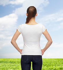 Image showing woman in blank white t-shirt