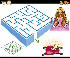 Image showing cartoon maze or labyrinth game