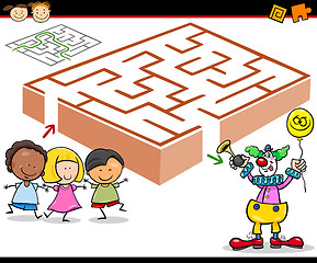 Image showing cartoon maze or labyrinth game