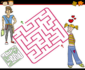 Image showing cartoon maze or labyrinth game