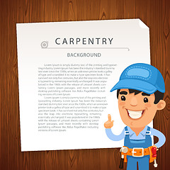 Image showing Carpentry Background with Workman