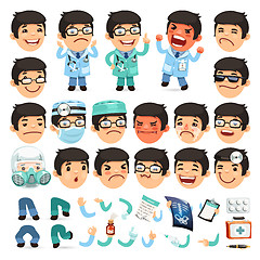 Image showing Set of Cartoon Doctor Character for Your Design or Animation