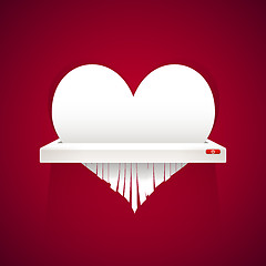 Image showing Paper Heart is Cut into Shredder