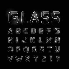 Image showing Vector glass font 