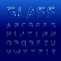 Image showing Vector glass font 