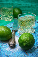 Image showing alcoholic cocktail with additions of lime