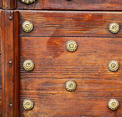 Image showing abstract  rusty brass brown knocker door crenna gallarate  italy