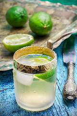 Image showing alcoholic cocktail with additions of lime