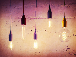 Image showing Illuminated light bulbs