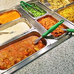 Image showing Buffet with variety of vegetarian food