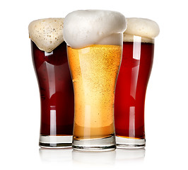 Image showing Three beers isolated