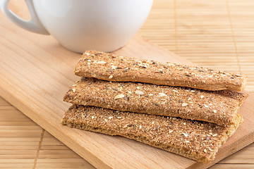 Image showing Crispbread with a variety of seeds.