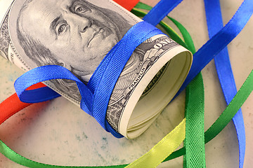 Image showing american money and ribbons