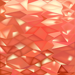 Image showing Orange Crystals Abstract Low Polygon Background