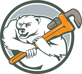 Image showing Polar Bear Plumber Monkey Wrench Circle 