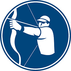 Image showing Archer Bow Arrow Circle Icon