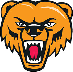 Image showing Grizzly Bear Angry Head Cartoon