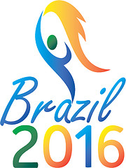 Image showing Brasil 2016 Summer Games Flaming Torch