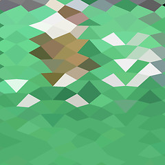 Image showing Emerald Green Abstract Low Polygon Background