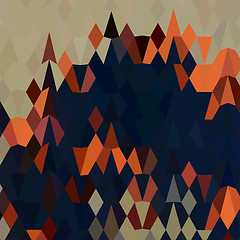 Image showing Orange Blue Abstract Low Polygon Background