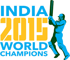 Image showing India Cricket 2015 World Champions Isolated