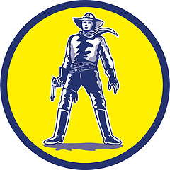 Image showing Cowboy Standing With Pistol Cartoon