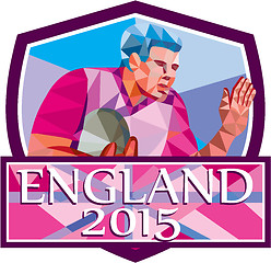 Image showing Rugby Player Fend Off England 2015 Low Polygon