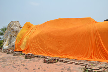 Image showing Wat Lokayasutharam is Temple of Reclining Buddha in Ayutthaya 