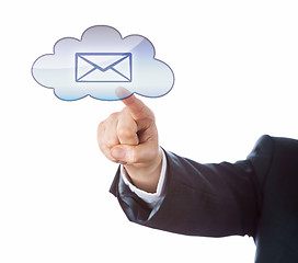 Image showing Cutout Of Arm Pointing At Email Icon In Cloud Key