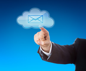 Image showing Corporate Person Touching Email In Cloud Symbol