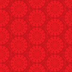 Image showing Vector red seamless background. ornamental pattern