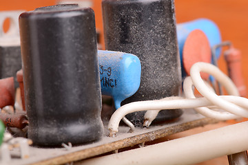 Image showing close-up of old electronic circuit board