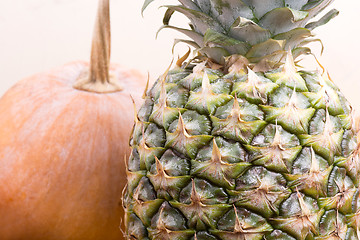 Image showing fresh pineapple with pumpkin