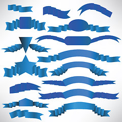 Image showing Blue Ribbons with a Stripe.