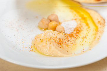 Image showing Hummus with pita bread 