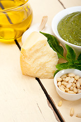 Image showing Italian basil pesto sauce ingredients