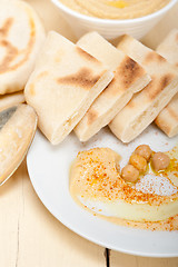 Image showing Hummus with pita bread 