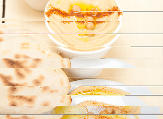 Image showing Hummus with pita bread 