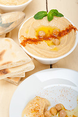 Image showing Hummus with pita bread 