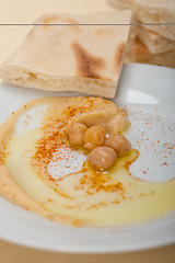 Image showing Hummus with pita bread 